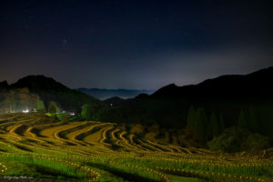 大山千枚田　星　ライトアップ